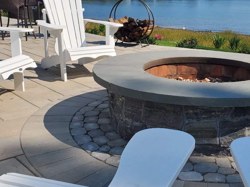 fire pit bluestone top